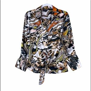 Mischa Swirls Front Buttons Blouse